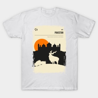 Pakistan Vintage Minimal Book Cover Markhor Travel Poster T-Shirt